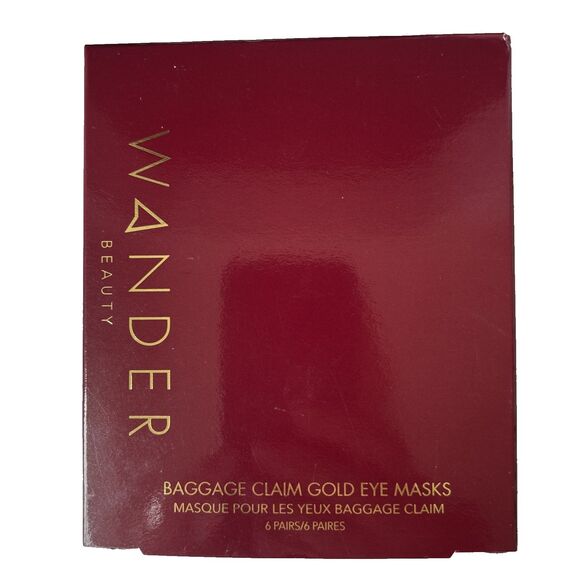 Wander Beauty Baggage Claim Gold Eye Masks Brighten Hydrate 6 Pairs Sealed NEW - Picture 3 of 4